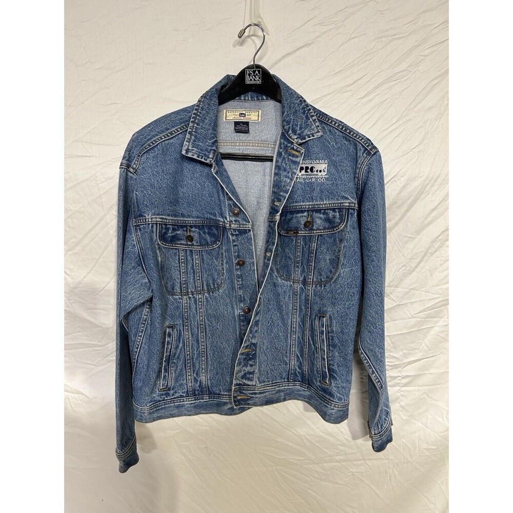 Vintage Levis Denim Jacket Mens Blue Jean Grunge 90s Y2K Pennsylvania Railroad
